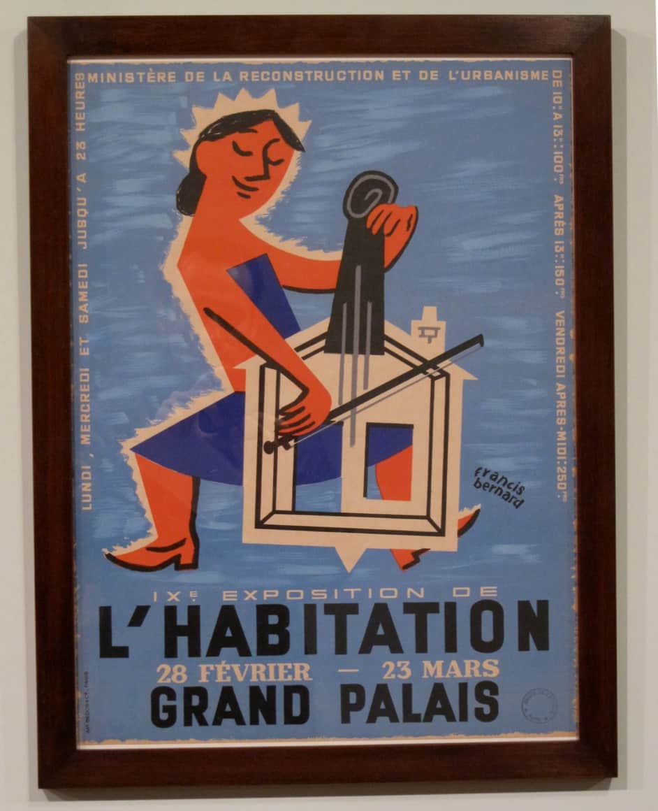 Affiche orange de l’exposition L’Habitation au Grand Palais.