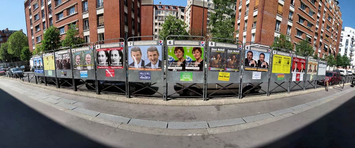 Panorama des panneaux de l’élection présidentielle française de 2007.