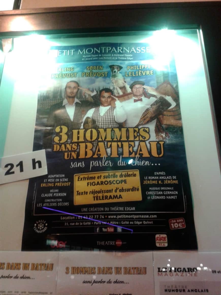 Affiche du spectacle Trois hommes en bateau.