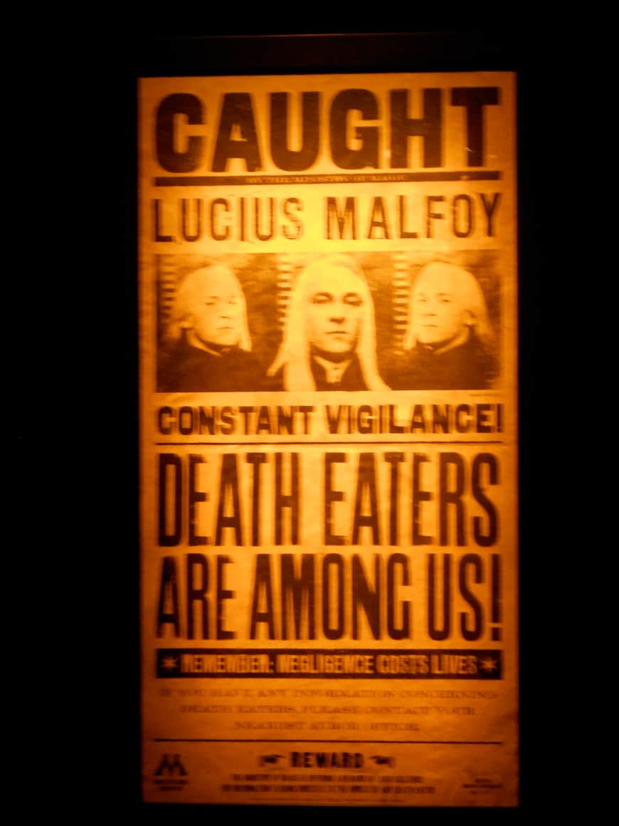 Affiche fictive de recherche de Lucius Malfoy.